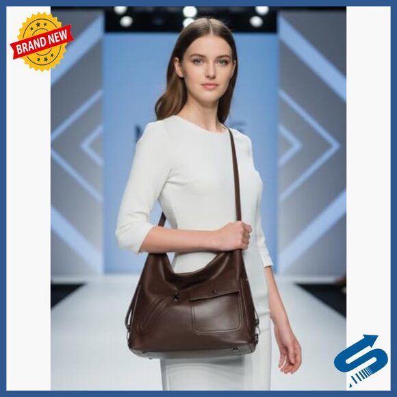 Large Convertible Backpack Purse Vegan Leather 10 Pockets Fits 15\